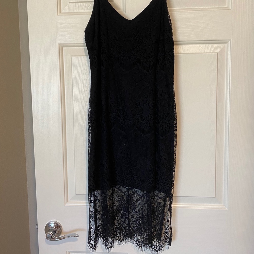 Black midi dress